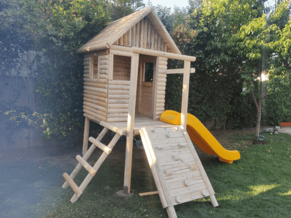 Casita de Madera Mod. Refugio | Cabaña Infantil con Escalada